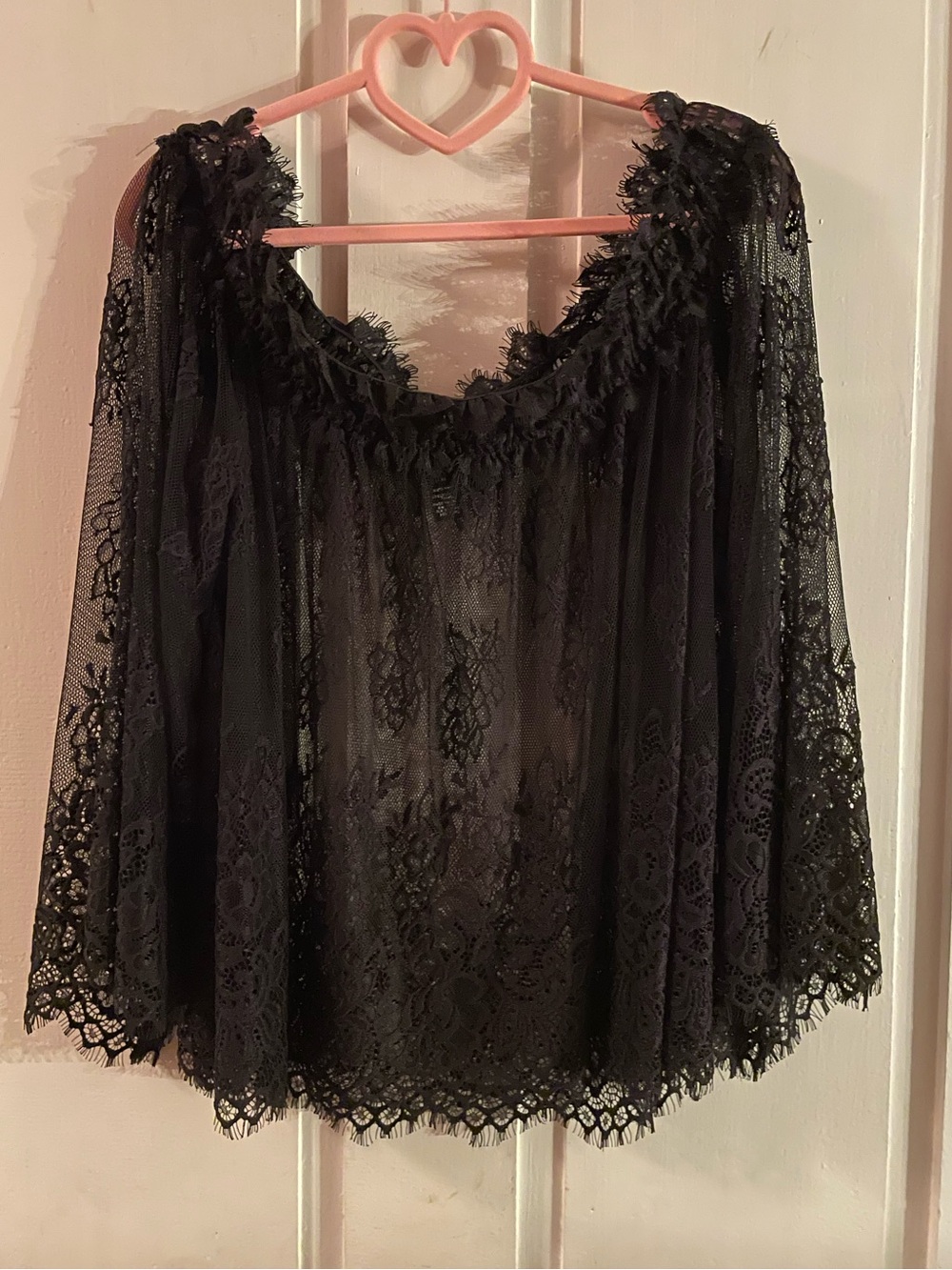 🖤 Vintage rue21 Whimsigoth Black Lace Off-the-Shoulder Blouse 🖤